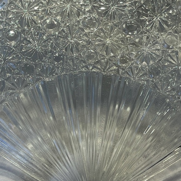 Vtg Fenton Daisy Button Fan Tray Art Glass Trinket Serving Dish Plate Clear - Picture 4 of 5